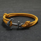 Bracelet en corde ancre jaune