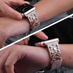 Bracelet en Cuir à Rivets pour Apple Watch