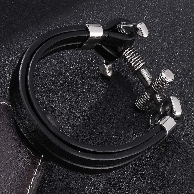 Bracelet en Cuir Ancre - l'Invincible
