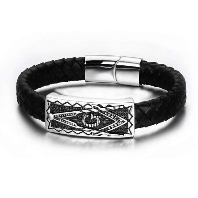 Bracelet en Cuir Franc Maçonnerie