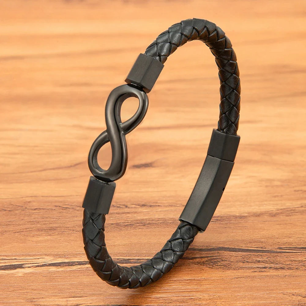 Bracelet en Cuir Homme Infini Moderne