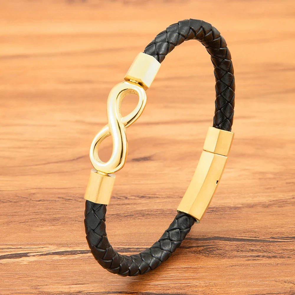 Bracelet en Cuir Homme Infini Moderne