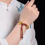 Bracelet Gourmette en Lacets de Charme Bouddhiste Tibétain