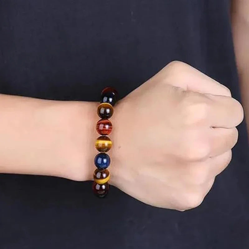 Bracelet en Oeil de Tigre, Oeil de Taureau & Oeil de Faucon