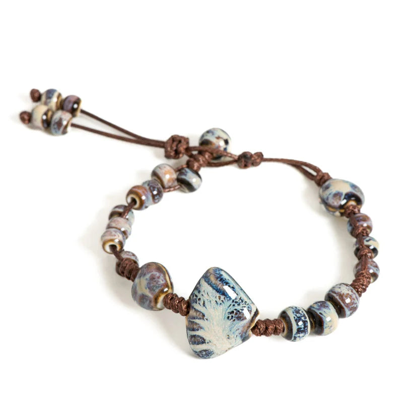 Bracelet en Tresse Coquillage Bleu