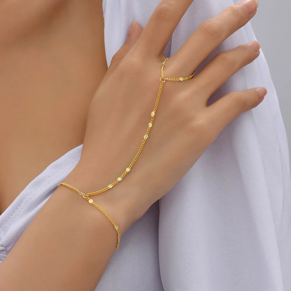 Bracelet Femme de Main Bijou Femme Chaîne Main & Doigt