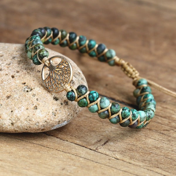 Bracelet Femme Pierre Naturelle Violet Arbre de Vie