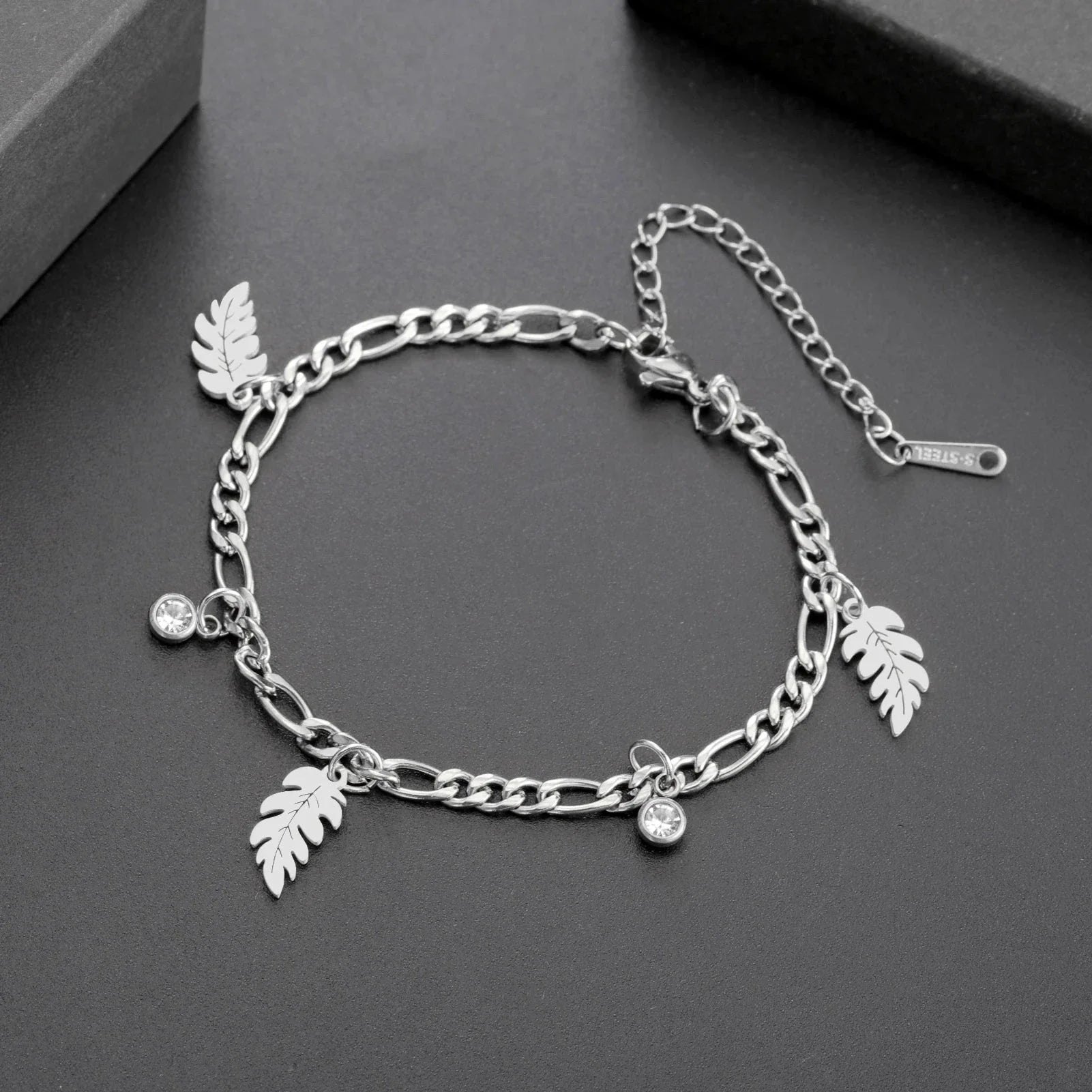 Bracelet Feuille de Palmier et Zircon