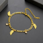 Bracelet Feuille de Palmier et Zircon