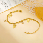 Bracelet Feuille de Palmier et Zircon