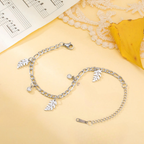 Bracelet Feuille de Palmier et Zircon