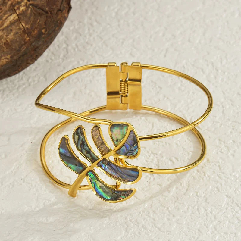 Bracelet Feuille de Palmier bleu