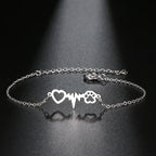 Bracelet Gourmette Coeur Patte argent