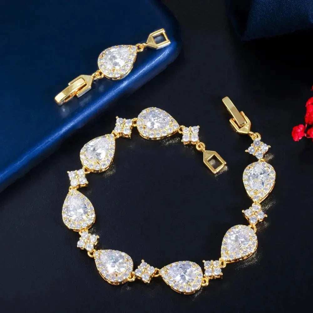 Bracelet Goutte d'Eau en Zircon or