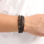 Bracelet Homme Oeil de Tigre en Cuir