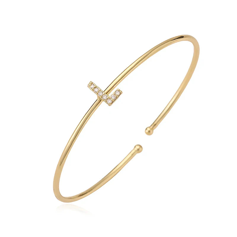 Bracelet initiale minimaliste l