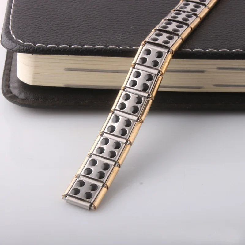 Bracelet Magnétique Homme Anti-Stress or et argent