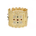 Bracelet large avec strass arabe musulman mariage rouge