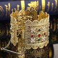 Bracelet large avec strass arabe musulman mariage rouge