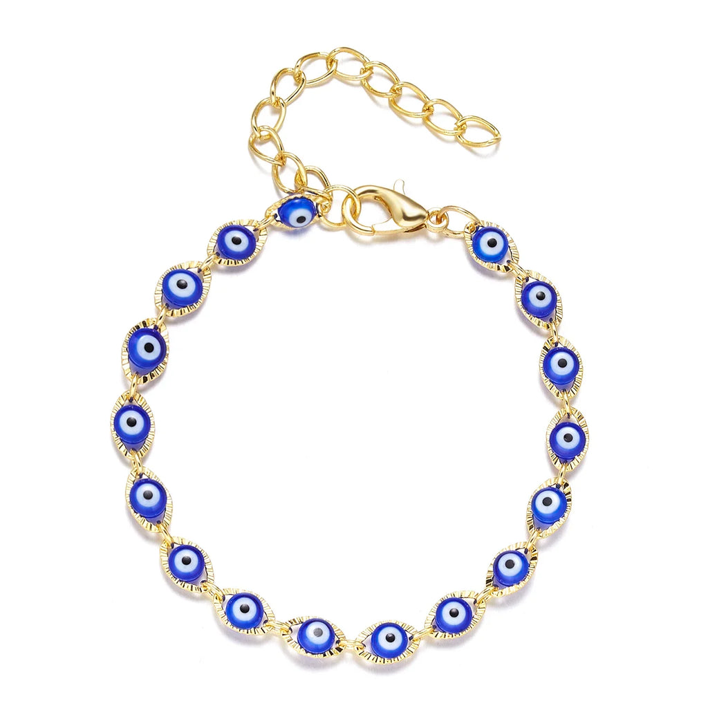 Bracelet Mauvais Oeil Bleu Style Bohème
