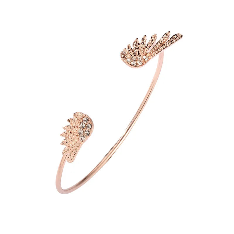 Bracelet femme ailes d'ange or rose