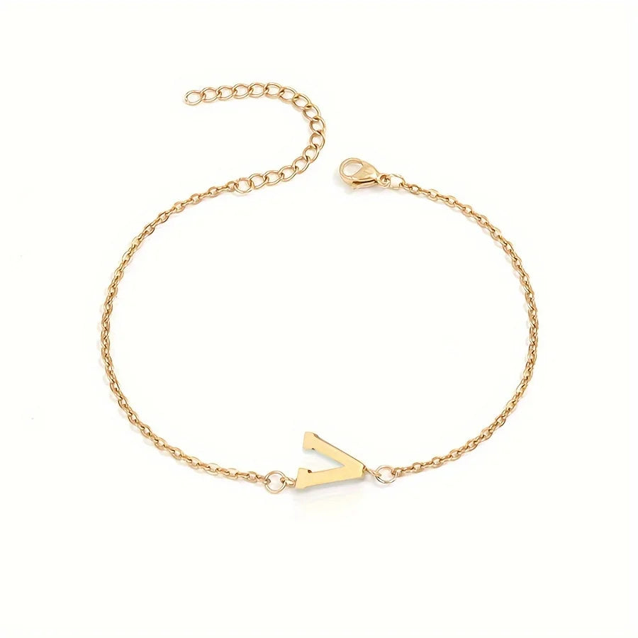 Bracelet Personnalisé pour Femme avec Initiale Or v