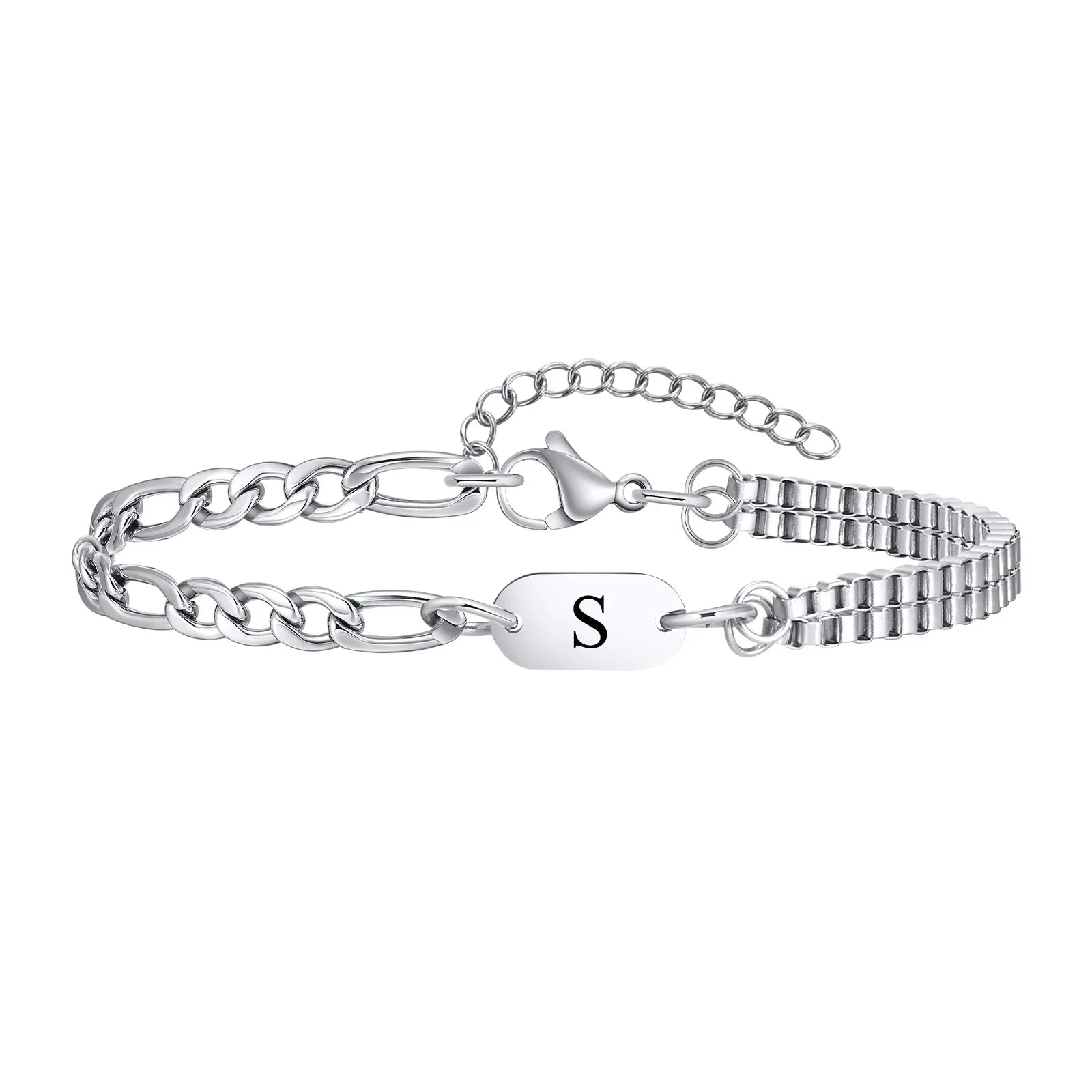 Bracelet homme initiale s