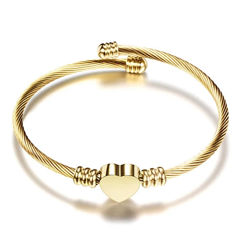 Bracelet Réglable Coeur Gourmette Femme or