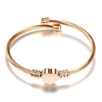 Bracelet Réglable Coeur Gourmette Femme or rose