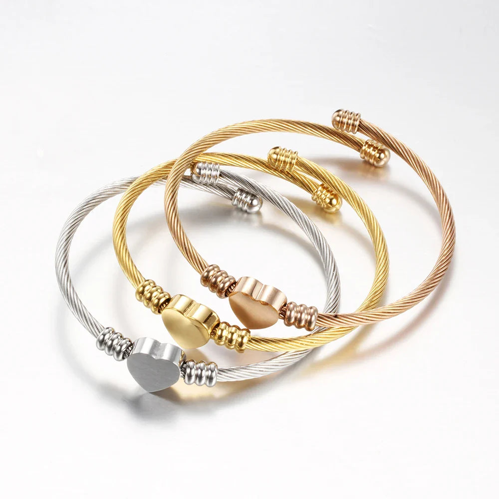 Bracelet Réglable Coeur Gourmette Femme or