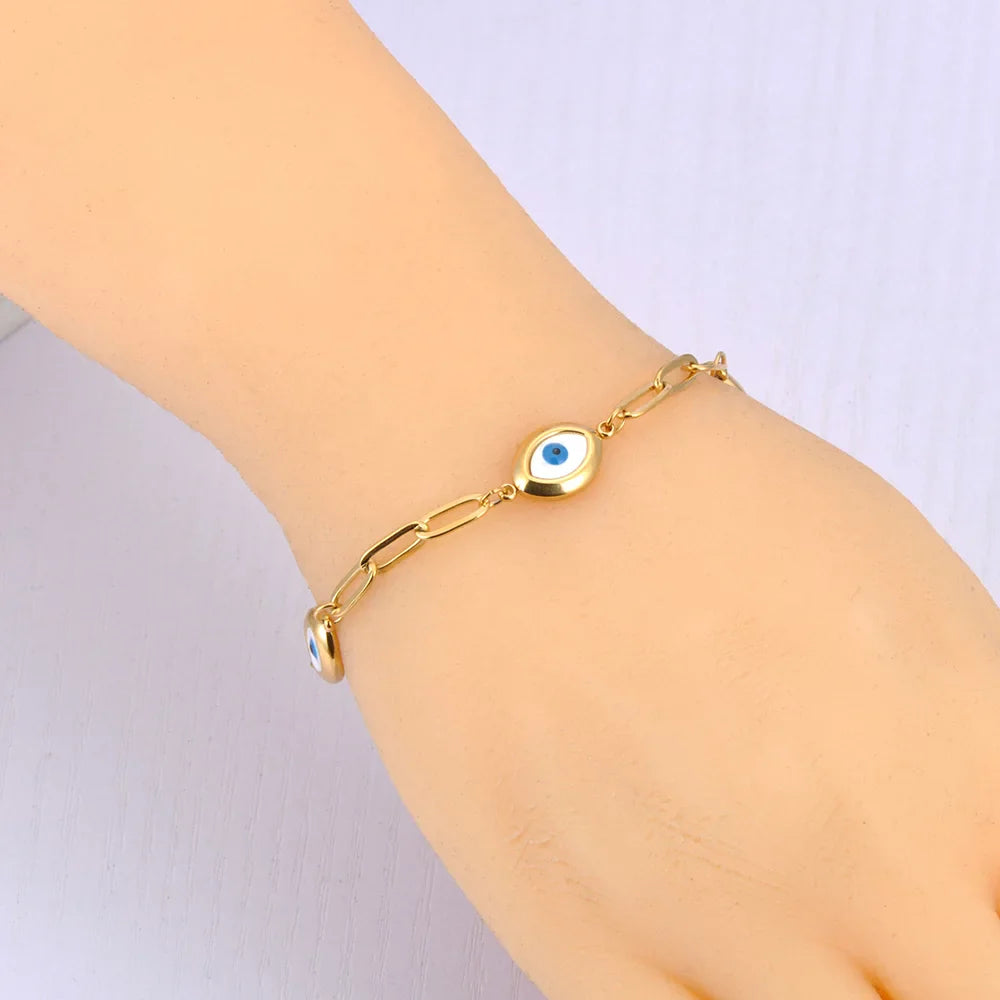 Bracelet Rétro Contre le Mauvais Oeil or