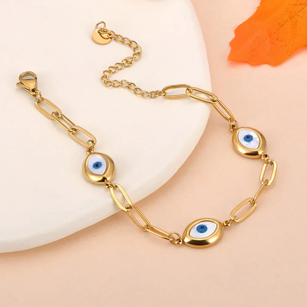 Bracelet Rétro Contre le Mauvais Oeil or