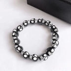Bracelet Tête de Mort Blanc & Noir noir
