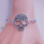 Bracelet Tête de Mort Pour Femme argent