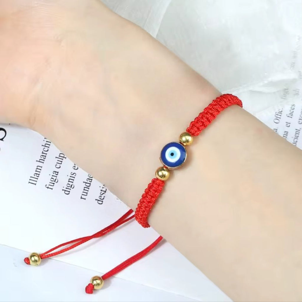 Bracelet Tresse Contre Mauvais Oeil Bleu