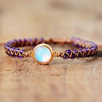 Bracelet Tressé Pierres Naturelles pour Femme améthyste