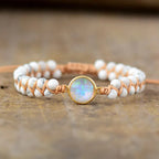 Bracelet Tressé Pierres Naturelles pour Femme Howlite