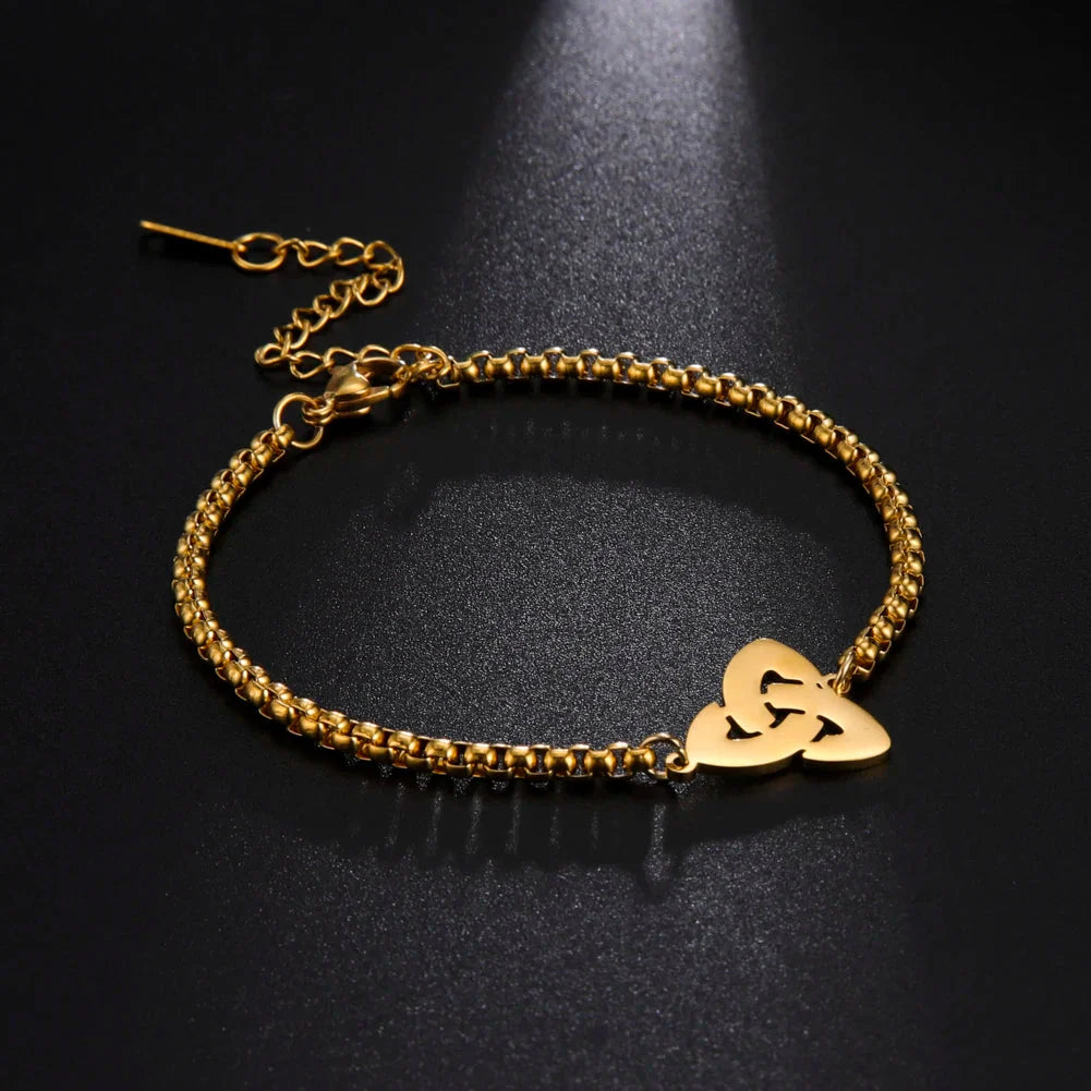 Bracelet Triquetra Noeud de la Trinité Irlandais or
