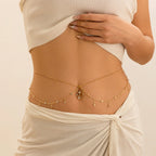 Chaîne de hanche et nombril - bijou de taille et ventre pour femme or