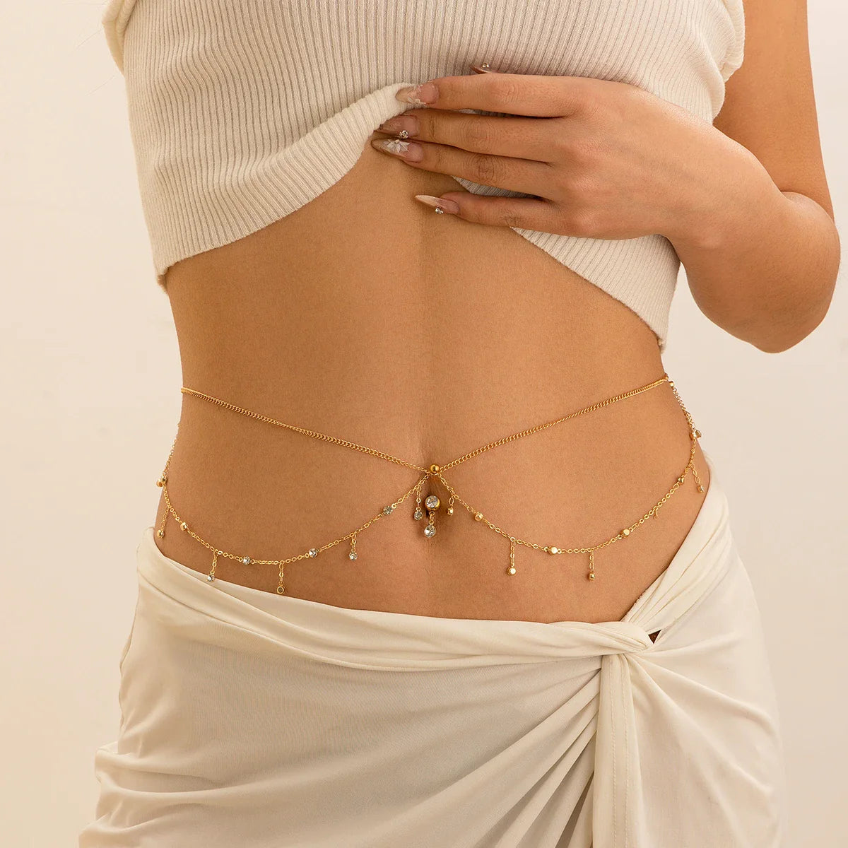 Chaîne de hanche et nombril - bijou de taille et ventre pour femme or