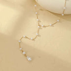 Chaîne dorsale pour femme - Collier de dos avec perles