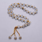 Chapelet musulman élégant - Tasbih islamique 33 perles cristal et doré