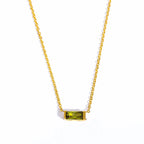 Collier avec Fin Pendentif Coloré Pierre de Naissance