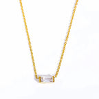 Collier avec Fin Pendentif Coloré Pierre de Naissance