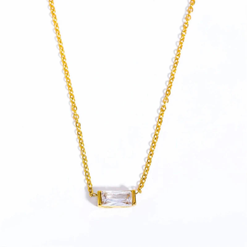 Collier avec Fin Pendentif Coloré Pierre de Naissance