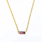Collier avec Fin Pendentif Coloré Pierre de Naissance