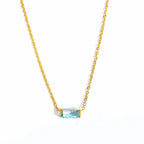 Collier avec Fin Pendentif Coloré Pierre de Naissance
