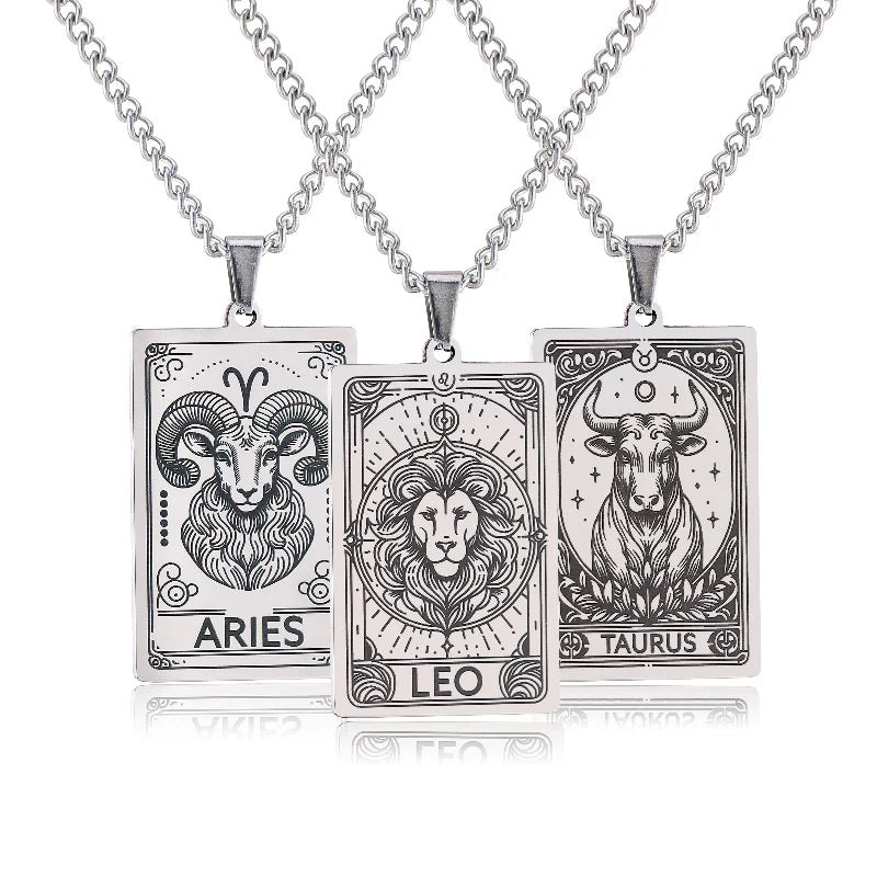 Collier avec Joli Pendentif Signe du Zodiaque Astrologique