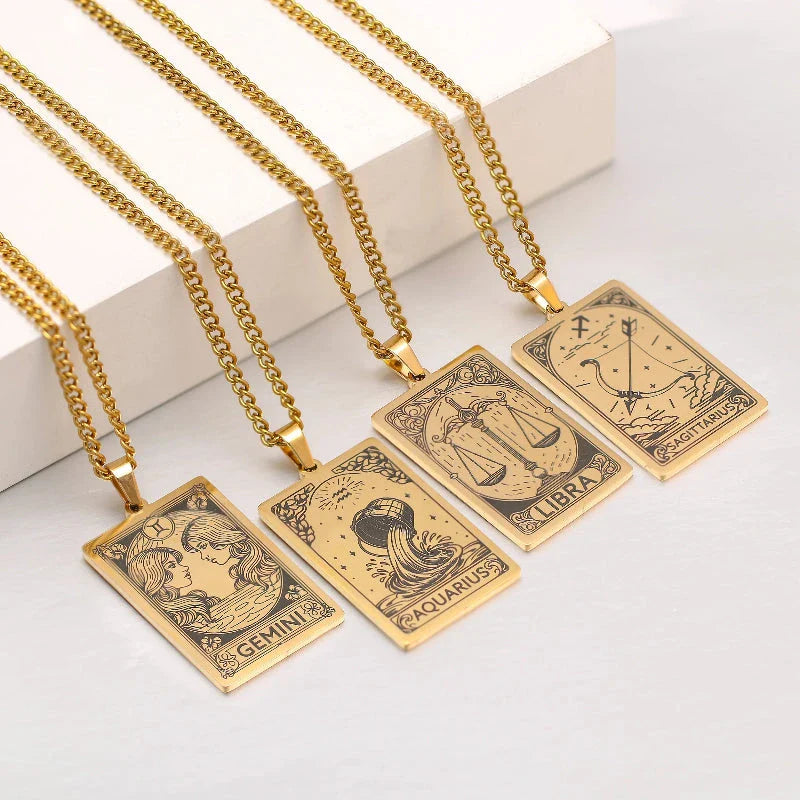 Collier avec Joli Pendentif Signe du Zodiaque Astrologique
