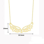 Collier avec large pendentif ailes d'ange